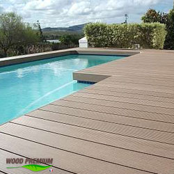 Compuesto de madera y de plástico WOOD PREMIUM para piscinas y terrazas