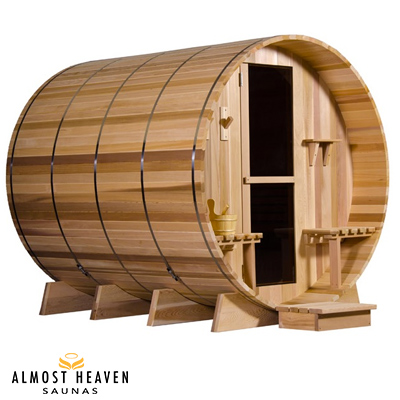 Sauna en Cedro Barrel canopy GRANDVIEW 8 personas 215 x 245 cm