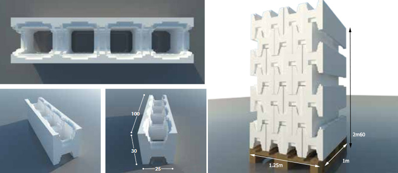 Bloques de encofrado de poliestireno tradipool