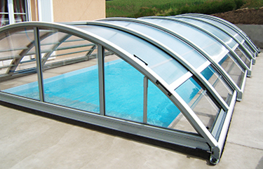 Cubierta telescópica semi alta para piscina BORNEO Cubierta telescópica semi alta para piscina BORNEO