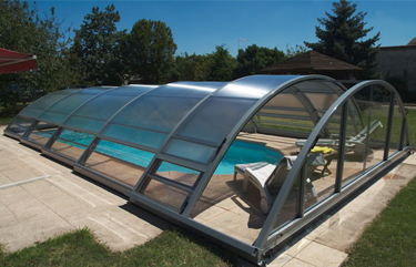 BORNEO cubierta telescópica semi alta para piscina BORNEO cubierta telescópica semi alta para piscina