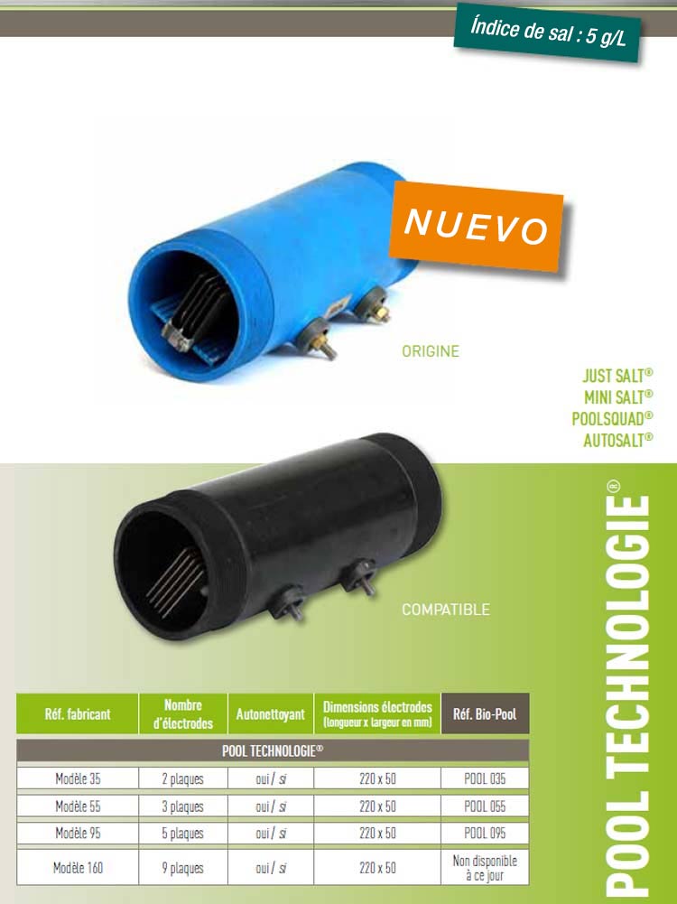 Células para Cloradores salinos POOL TECHNOLOGIE Células para Cloradores salinos POOL TECHNOLOGIE