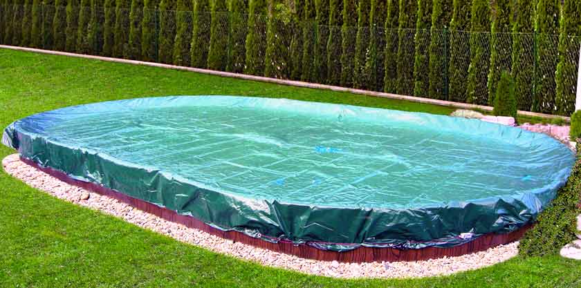Cobertor de invierno piscina elevada ovalada