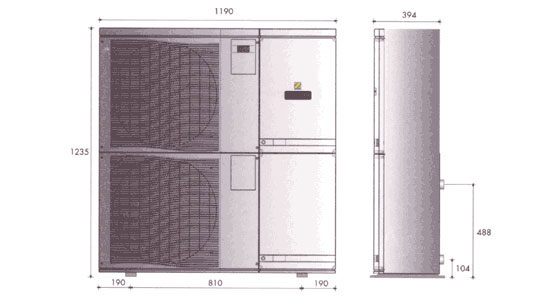 Dimensions de la pompe à chaleur EDENPAC 6D Dimensions de la pompe à chaleur EDENPAC 6D