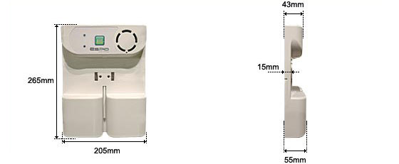 Dimensiones de la alarma de seguridad Sensor Espio