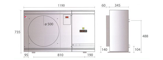 Dimensions de la pompe à chaleur EDENPAC LT Dimensions de la pompe à chaleur EDENPAC LT