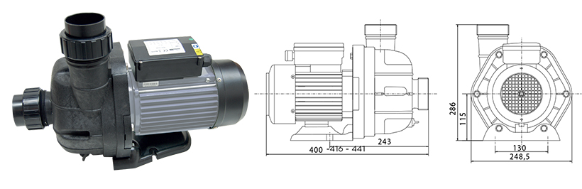 Dimensiones bomba mgd kit balneo