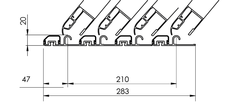 Dimensiones carriles cubierta Abrissime talla L<br />
 