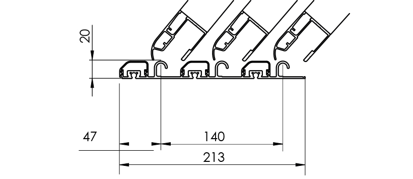 Dimensiones de carriles cubierta Abrissime talla M Dimensiones de carriles cubierta Abrissime talla M