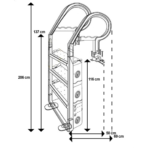 Dimensiones escalera en resina