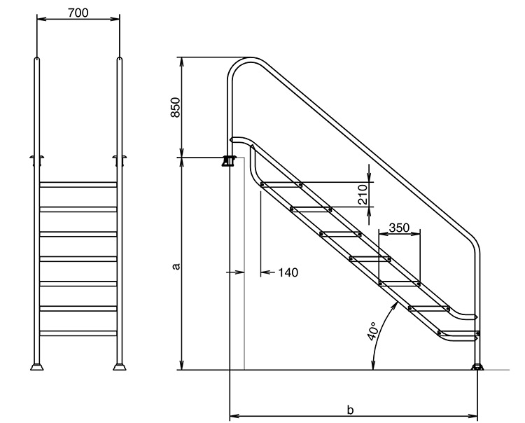 Dimensiones de la escalera