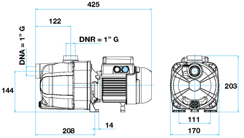 Dimensiones bomba sobrepresion polaris