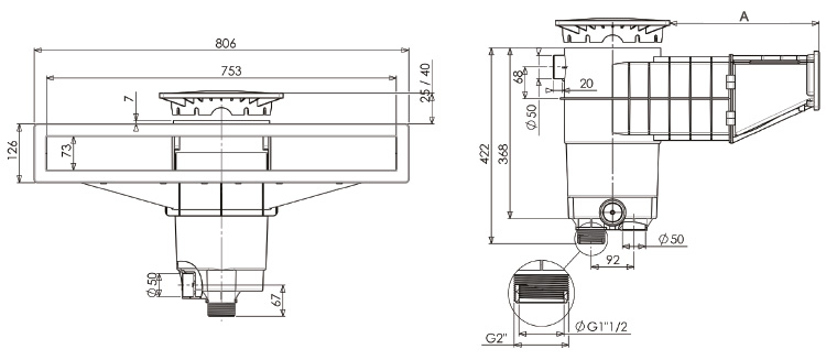 Dimensiones weltico liner hormigon skimmer 