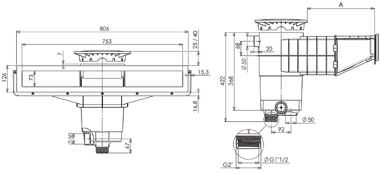 Dimensiones skimmer paneles weltico