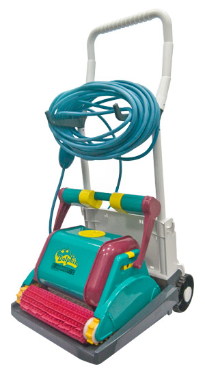 Limpiafondos eléctrico Dolphin 2001 Diagnostic con su carro de transporte Limpiafondos eléctrico Dolphin 2001 Diagnostic con su carro de transporte