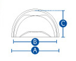 Dimensiones de la escalera de acrílico Cocoon Dimensiones de la escalera de acrílico Cocoon