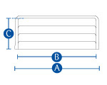Dimensiones de la escalera cuadrada de acrílico DOM COMPOSIT