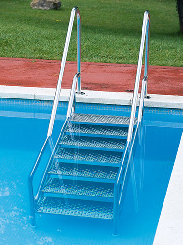 Escalera 2 peldaños INOX KYO® – Casa de las Piscinas