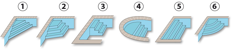 Escalera interior piscina liner 