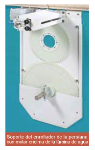 Soporte del motor situado por encima de la lámina de agua Soporte del motor situado por encima de la lámina de agua