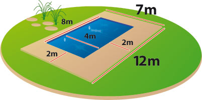 Plano detallado de una playa de madera compuesta