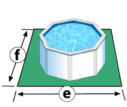 Superficie en el suelo piscina redonda