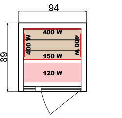 Esquema dimensiones sauna luxe 1