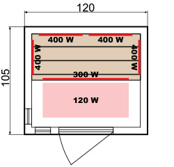 Esquema dimensiones  sauna luxe 2