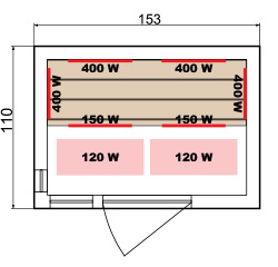 Esquema dimensiones sauna luxe 3