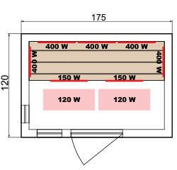 Esquema dimensiones sauna luxe 4