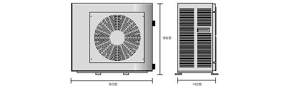 Dimensions de la pompe à chaleur CLIMEXEL 14kW