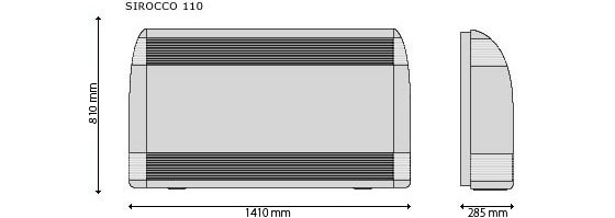 Dimensions du déshumidificateur Sirocco 110
