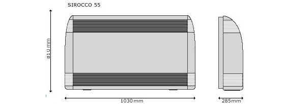 Dimensions du déshumidificateur Sirocco 55