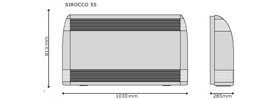 Dimensions du déshumidificateur Sirocco 55 Dimensions du déshumidificateur Sirocco 55