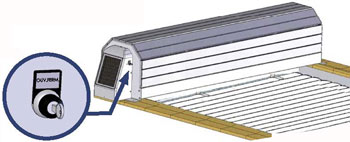 Vista de la persiana solar para piscina ECA CAPCIR Eco Solar Vista de la persiana solar para piscina ECA CAPCIR Eco Solar